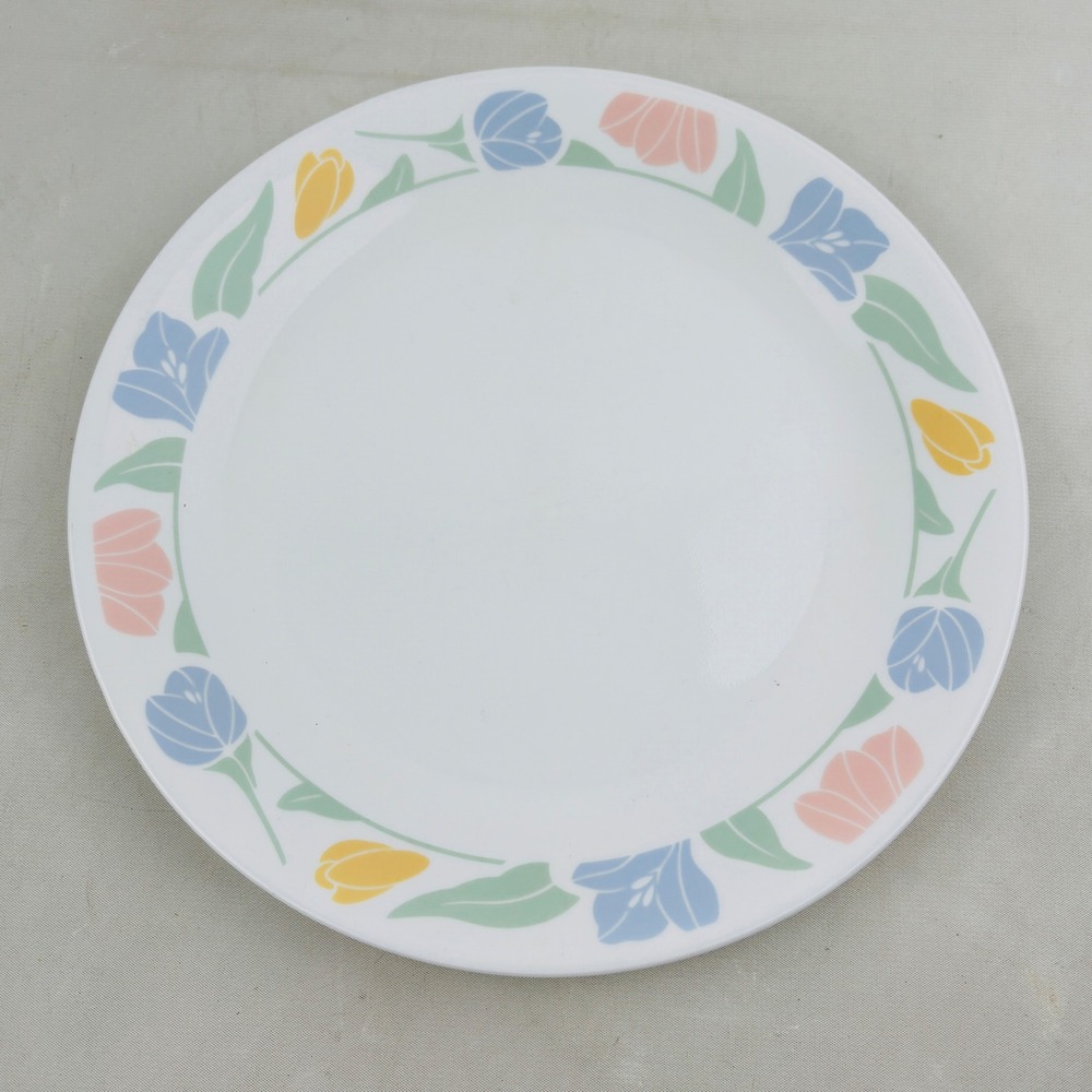 Corelle Friendship Dinner Plate 10.25"‎ Round White Blue Pink Yellow Floral